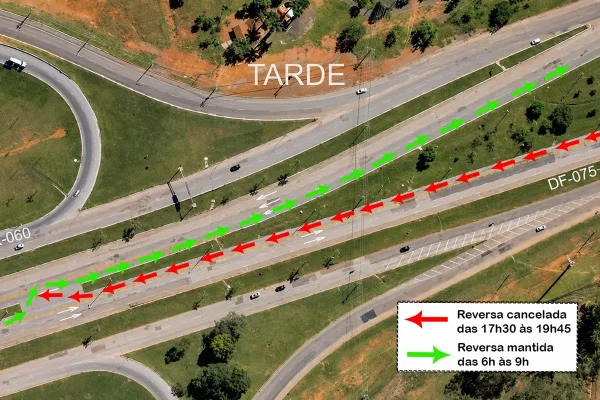 Após uma semana de avaliação, DER encerra faixa reversa na DF-001