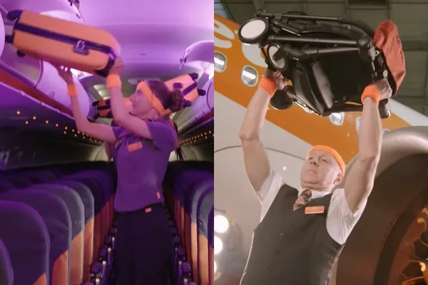 Vídeo: comissários de bordo treinam com malas de viagem e divertem web