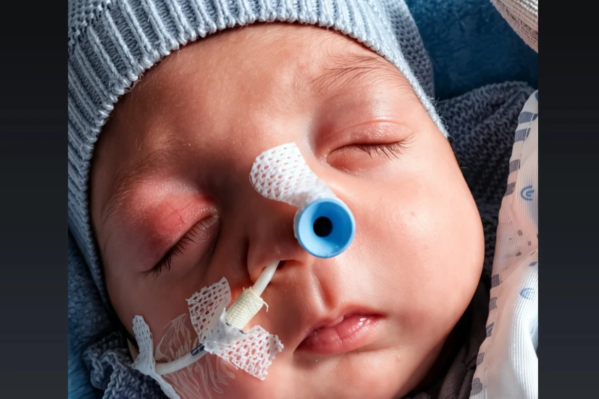 Noah Gabriel, de 2 meses, precisou ser internado na UTI logo depois de nascer Noah Gabriel, de 2 meses, precisou ser internado na UTI logo depois de nascer