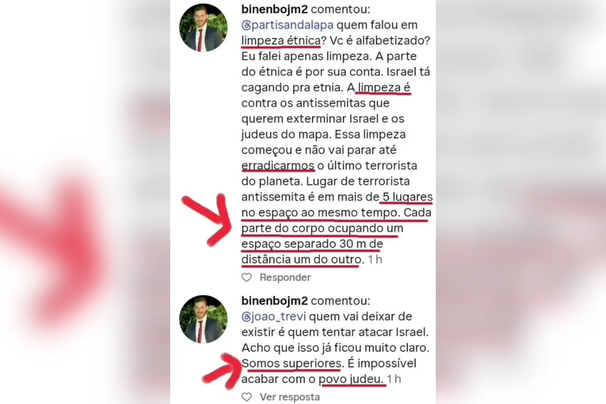 Os comentários foram feitos em uma publicação no Instagram Os comentários foram feitos em uma publicação no Instagram