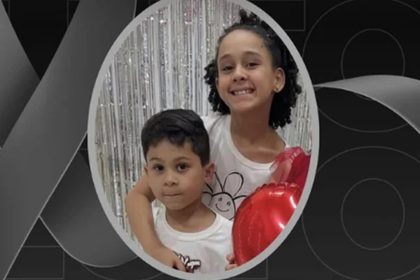 Imagem colorida de crianças que morreram atropeladas em casa, em Diadema. Metrópoles