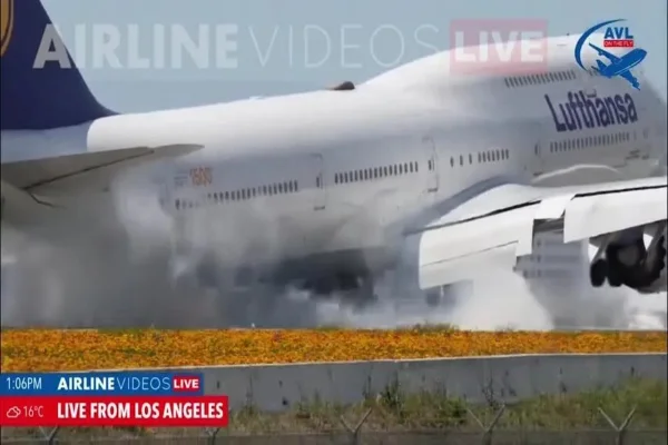 Trecho da transmissão em que o avião bate no chão - Metrópoles