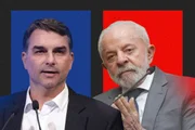 Flávio Bolsonaro (PL) e Lula (PT)