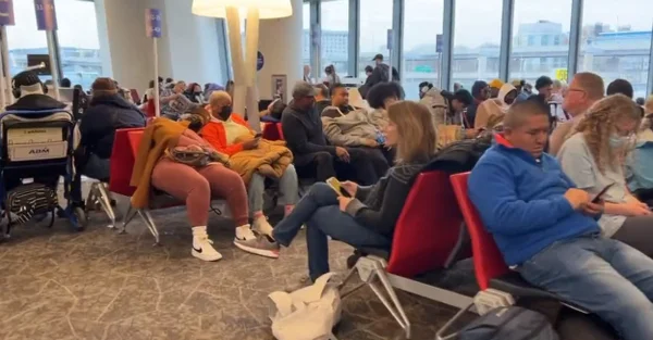 Aeroporto com espera
