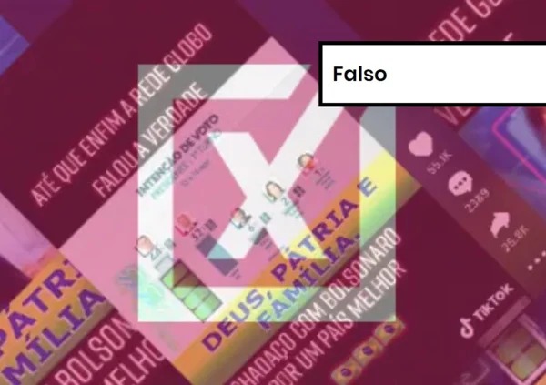 Imagem colorida de postagem falsa sobre Bolsonaro