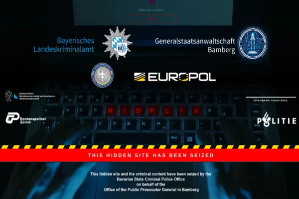 Imagem colorida de site derrubado