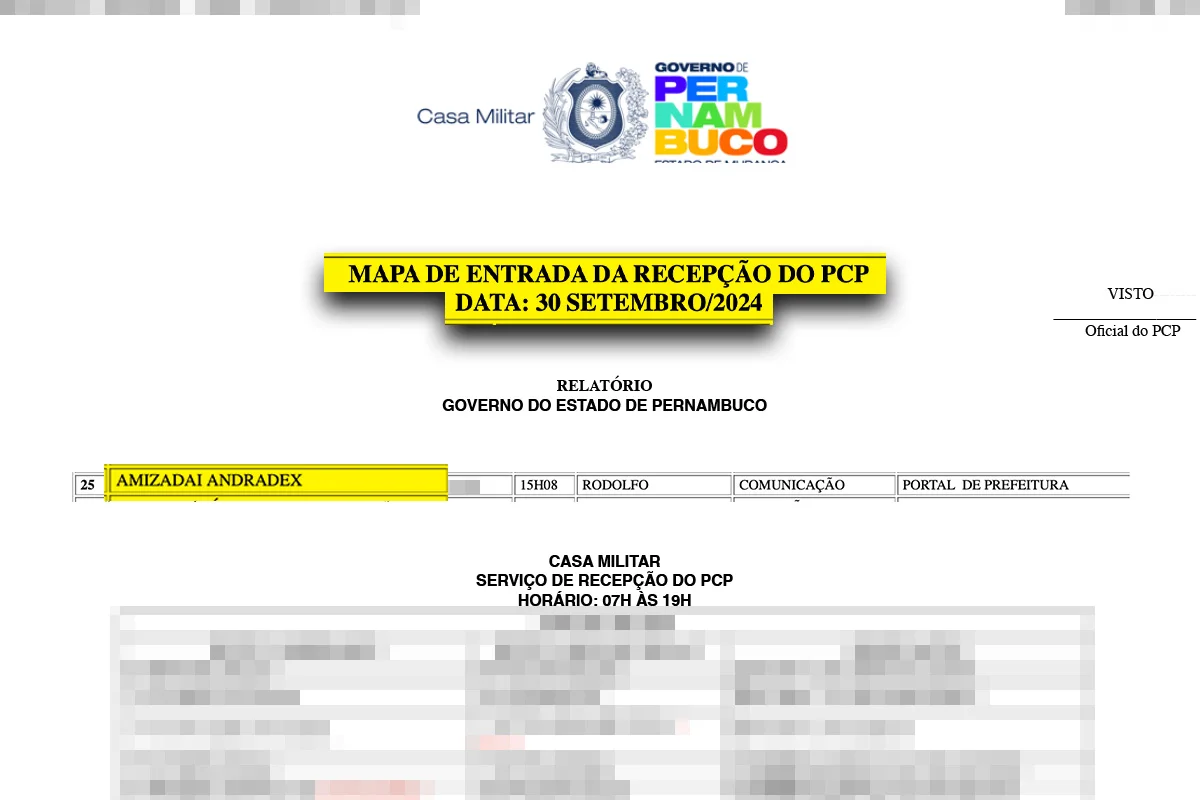 Em 30 de setembro do mesmo ano, ingressou no palácio como representante do Portal da Prefeitura, que recebeu R$ 642,5 mil do governo de Pernambuco durante a gestão de Raquel Lyra Em 30 de setembro do mesmo ano, ingressou no palácio como representante do Portal da Prefeitura, que recebeu R$ 642,5 mil do governo de Pernambuco durante a gestão de Raquel Lyra