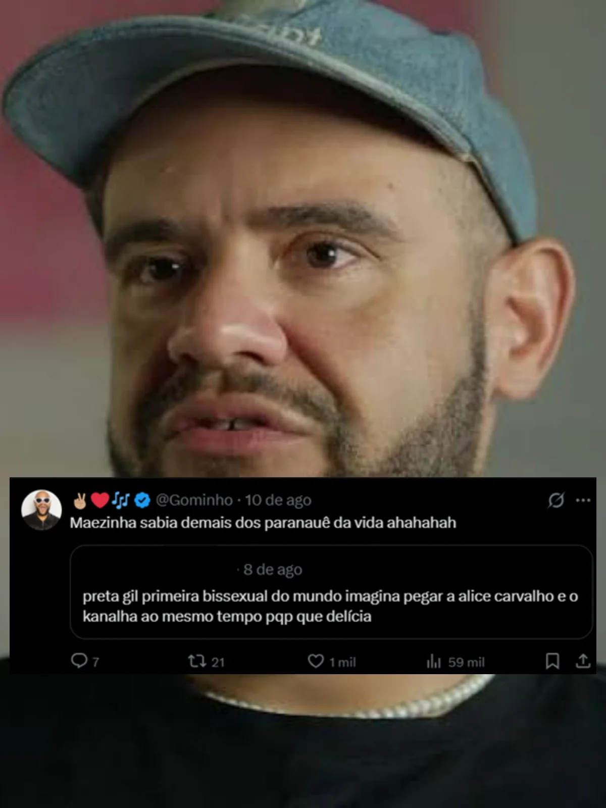 Gominho comentou repercussão da vida amorosa de Preta Gil. Gominho comentou repercussão da vida amorosa de Preta Gil.