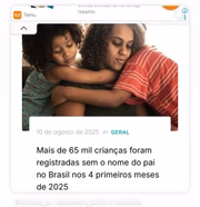 Print de Samara Felippo sobre falta do nome de pais nos registros