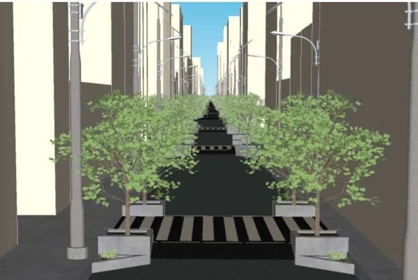 imagem colorida mostra desenho de projeto para rua santa ifigênia - metrópoles