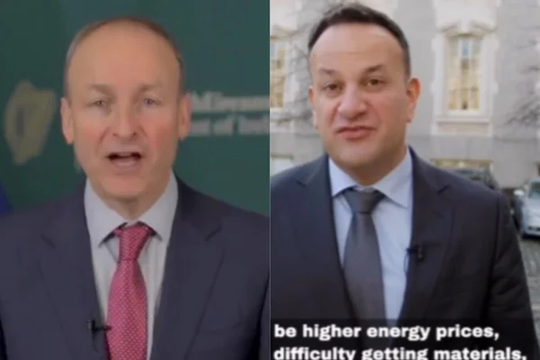 Primeiro-ministro irlandês que renunciou Micheàl Martin (esquerda) e novo líder Leo Varadkar (direita) - Metrópoles