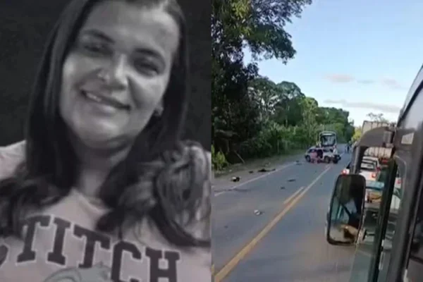 Imagem colorida, Carro capota e professora morre em acidente em estrada da Bahia- Metrópoles