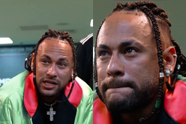 Foto colorida de Neymar chorando - Metrópoles
