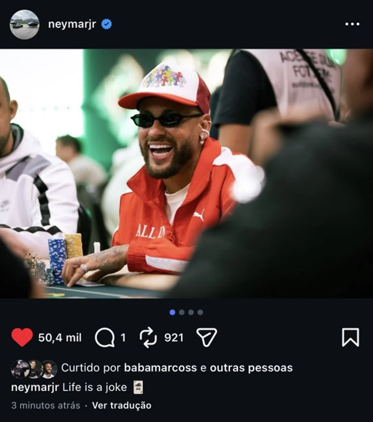 “A vida é uma piada”, dispara Neymar após críticas por jogar pôquer - imagem 1 “A vida é uma piada”, dispara Neymar após críticas por jogar pôquer - imagem 1