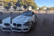 Ela estava a bordo da BMW 125i branca que capotou na última quinta-feira (21/8) Ela estava a bordo da BMW 125i branca que capotou na última quinta-feira (21/8)