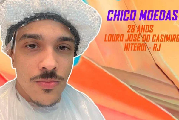 Montagem colorida com foto de Chico Moedas em flyer do BBB24- Metrópoles