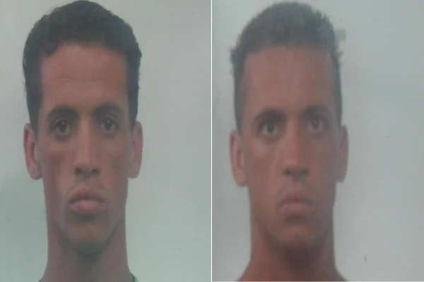 Montagem colorida com fotos de homem preso por suspeita de violência doméstica e lesão corporal contra a companheira, em São Paulo.