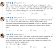 Uma declaração da cantora e ex-BBB Flay causou revolta na internet Uma declaração da cantora e ex-BBB Flay causou revolta na internet