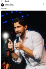 Post de Gustavo Mioto que foi apagado após polêmica. Post de Gustavo Mioto que foi apagado após polêmica.