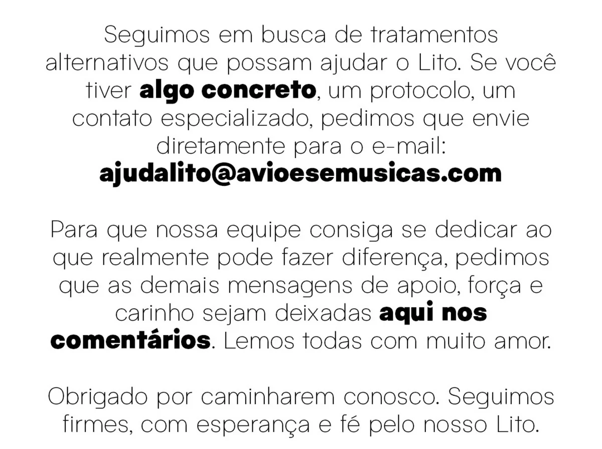 A doença que afeta Lito Sousa é rara A doença que afeta Lito Sousa é rara