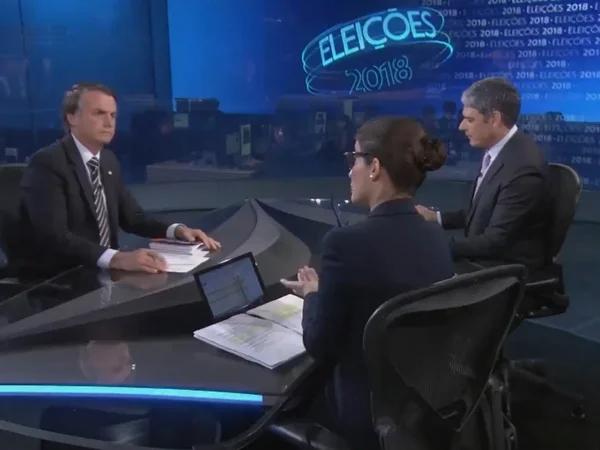 Jair Bolsonaro em entrevista ao Jornal Nacional em 2018
