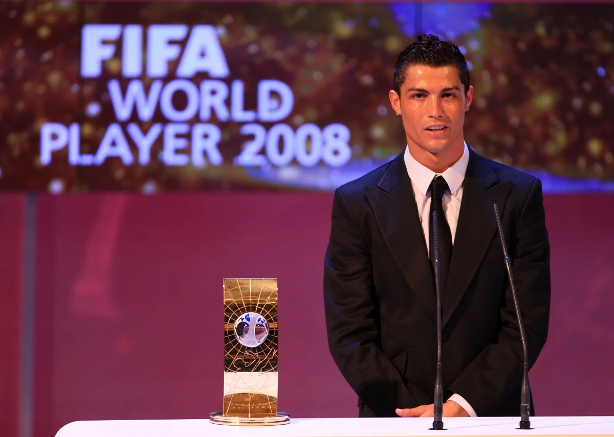 Cristiano Ronaldo na Bola de Ouro em 2008 Cristiano Ronaldo na Bola de Ouro em 2008