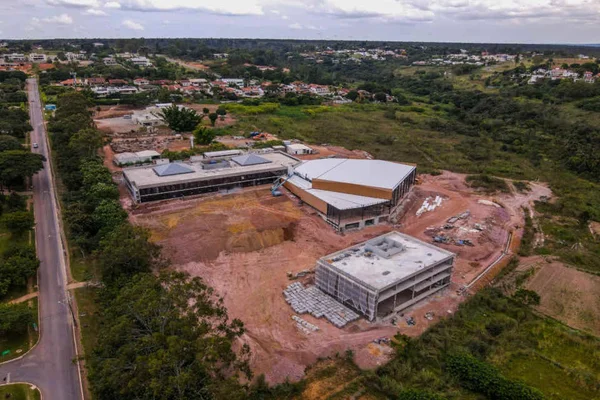 imagem aérea de obra