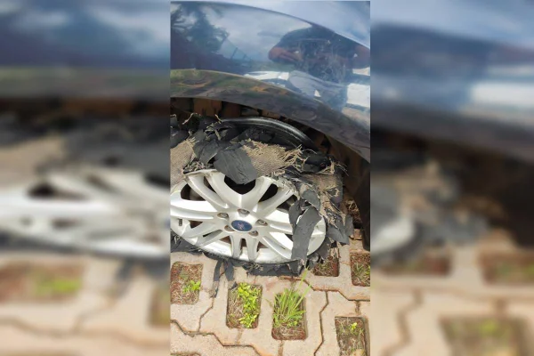 Imagem colorida mostra carro que tentou invadir o Palácio da Alvorada (DF) - Metrópoles