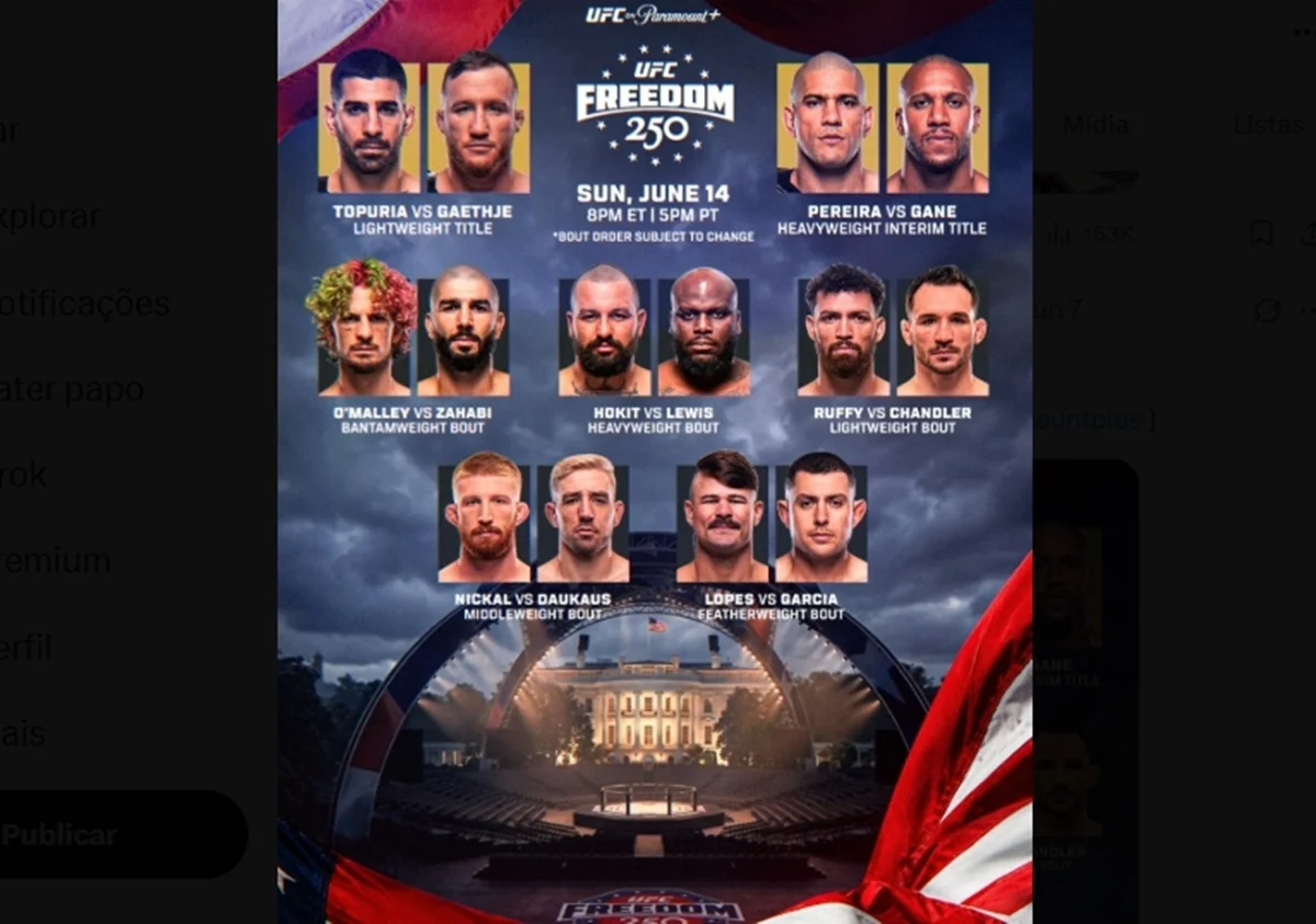 Lutadores que vão lutar no UFC de Trum na Casa Branca Lutadores que vão lutar no UFC de Trum na Casa Branca