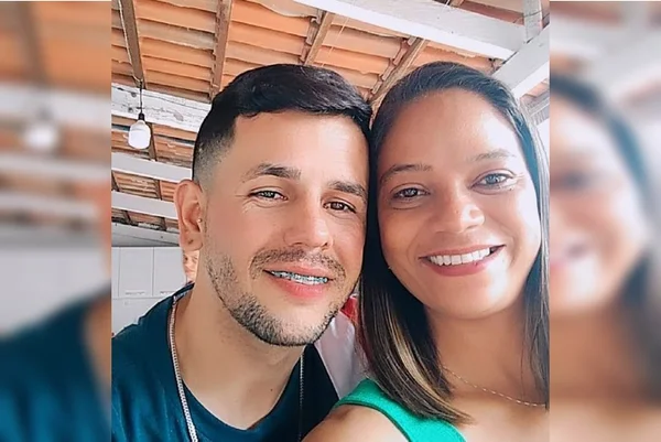 Foto colorida de Regiane Lemes e Wender Paulo Rodrigues dos Santo, suspeito de matar a companheira - Metrópoles
