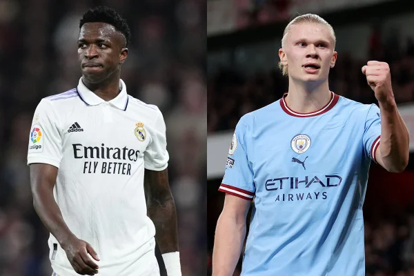 Vinícius Júnior e Haaland protagonizam duelo entre Real e City