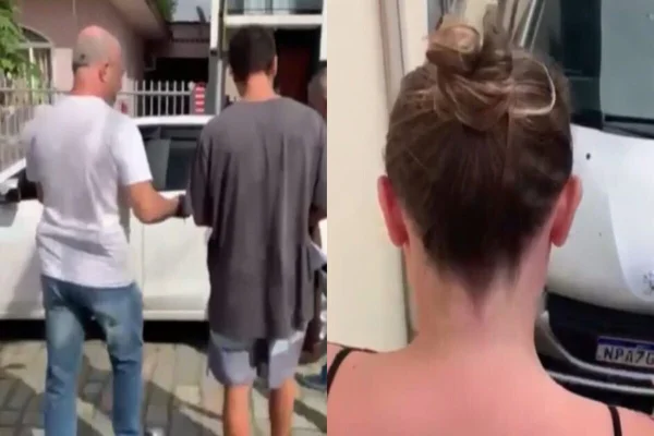Trecho do vídeo em que os pais de Jonatas são presos - Metrópoles