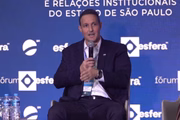 Secretário da Segurança Pública, Guilherme Derrite, no no Fórum Esfera neste sábado (7/6)