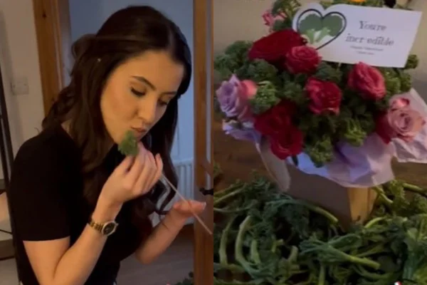 Homem presenteia namorada com buquê de brócolis no Valentine’s Day