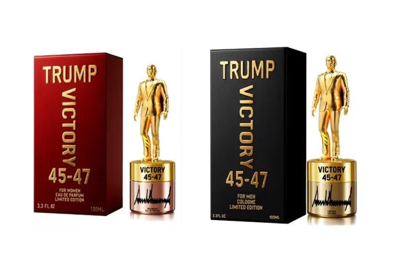 Imagem colorida mostra perfume de Donald Trump - Metrópoles