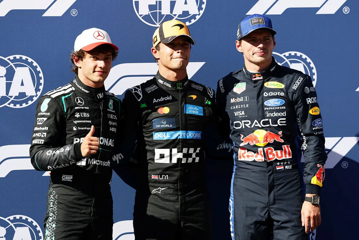 Kimi Antonelli, Lando Norris e Max Verstappen Kimi Antonelli, Lando Norris e Max Verstappen