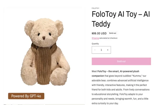 Urso de pelúcia com IA tem venda suspensa após dar conselhos sexuais