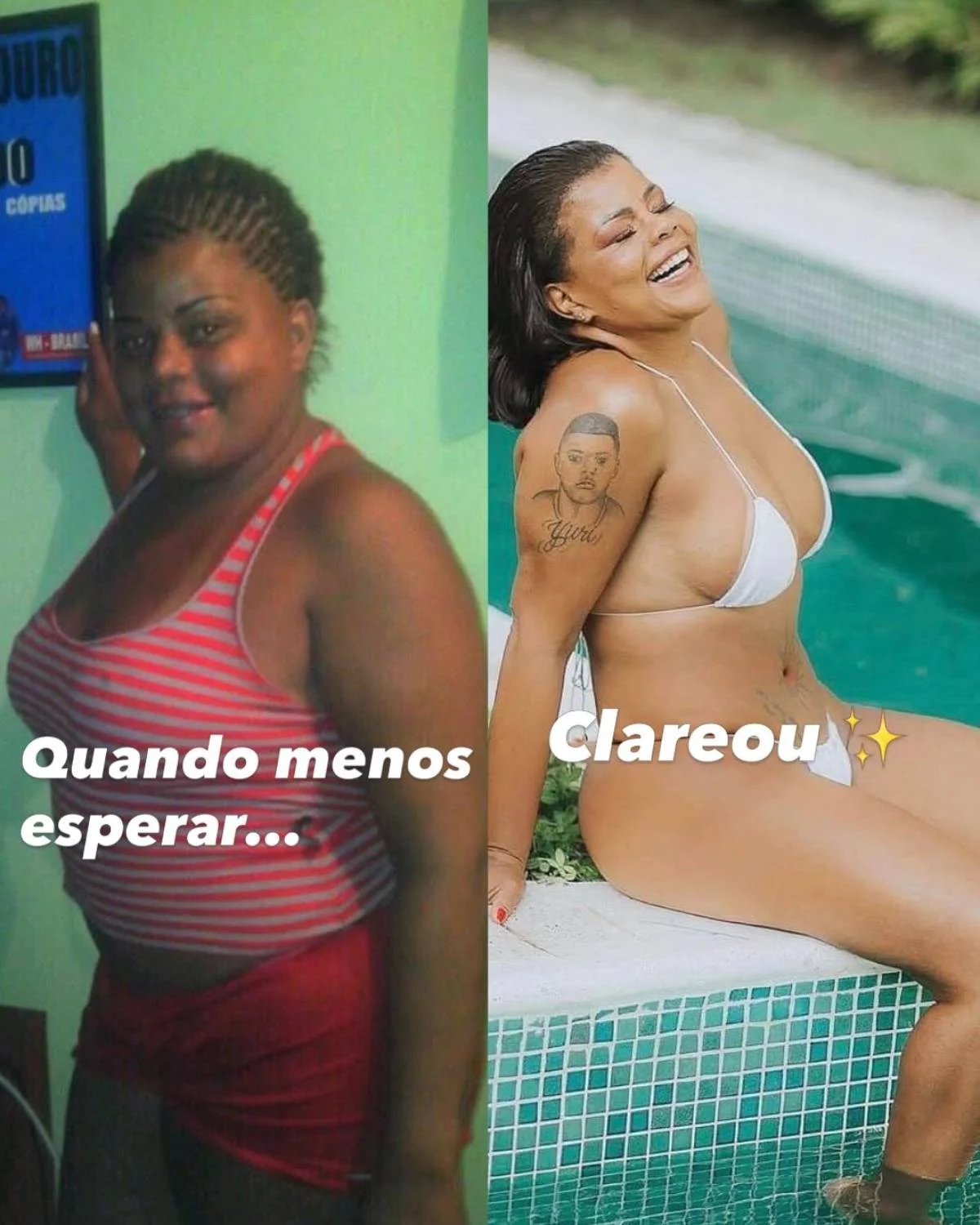 Tati Quebra Barraco mostra antes e depois na trend "Clareou" Tati Quebra Barraco mostra antes e depois na trend "Clareou"