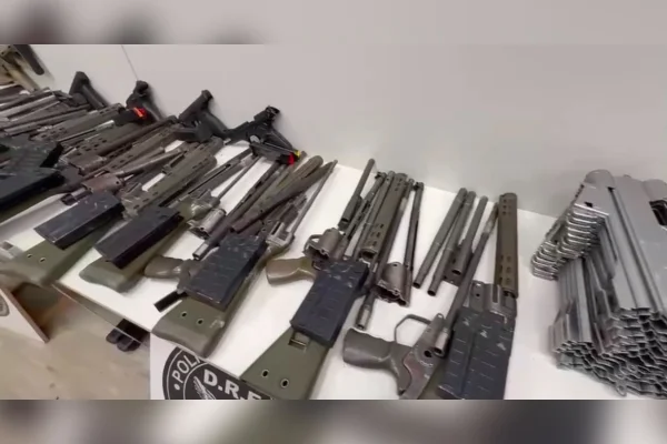 PF prende motorista com 16 fuzis e pistolas escondidos em furgão no RJ