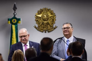 Fachin e Dino em sessão no STF