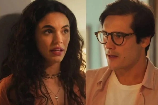 Montagem com fotos de Miguel (Nicolas Prattes) e Luna (Giovana Cordeiro), em Fuzuê - Metrópoles