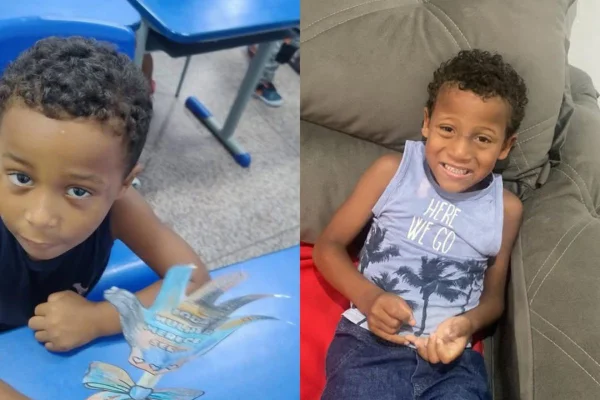 Foto colorida dos primos primos Henry Miguel Coelho Santana, de 4 anos, e Pedro Henrique Araújo Santana, de 6, foram encontrados mortos dentro de um carro na Praia Grande, litoral sul de São Paulo.