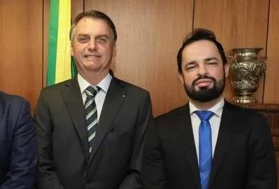 O advogado Bruno de Jesus com o presidente Jair Bolsonaro