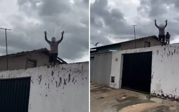 imagem colorida estuprador foge telhado goias