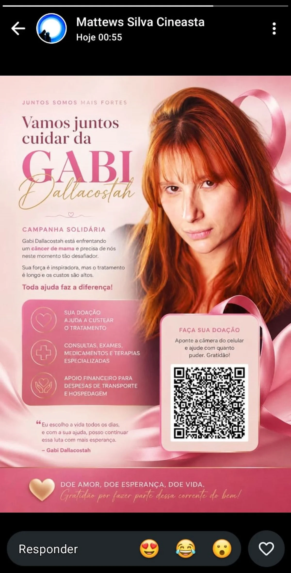 Amigos de Gabi Dallacostah fazem vaquinha para ajudar na quimioterapia Amigos de Gabi Dallacostah fazem vaquinha para ajudar na quimioterapia