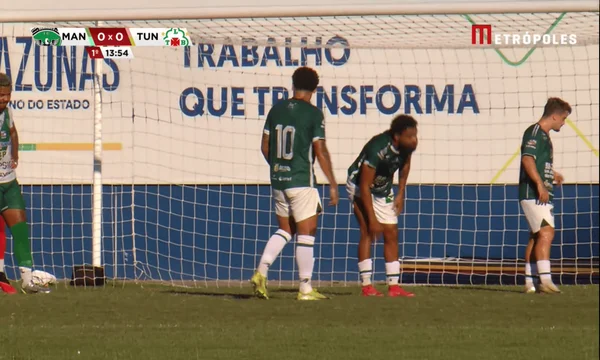 Momento da Transmissão do Metrópoles no jogo entre Manaus e Tuna Luso pela Série D