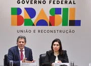 Os ministros Fernando Haddad e Simone Tebet