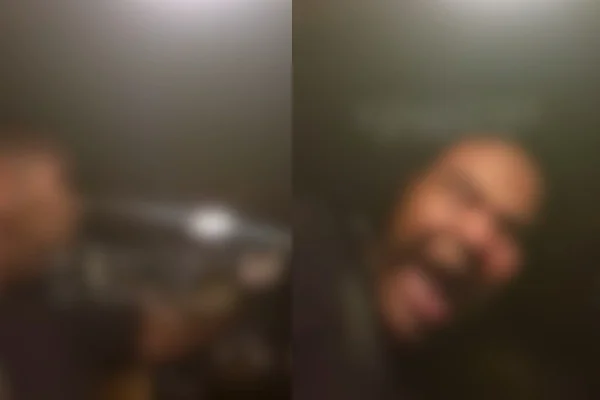 Imagem colorida de de motorista de aplicativo gritando após ser atingido por tiro. Metrópoles