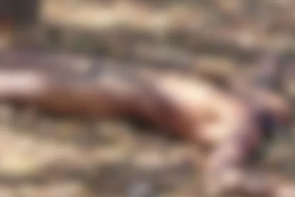Imagem colorida borrada que mostra corpo decapitado encontrado. Metrópoles