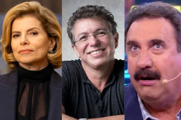 Montagem Odete Roitman (Débora Bloch), Boninho e Ratinho